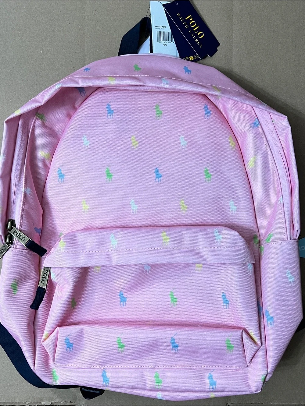 Polo Ralph Lauren Multicolor Logo White Carmel Pink Backpack Laptop Sleeve New